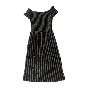 One Clothing Black & White Smocked Midi Sundress